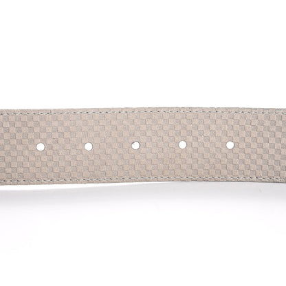 Louis Vuitton Suede Calfskin Mini Damier 40mm LV Initiales Belt 85 34 Grey 6 of 9