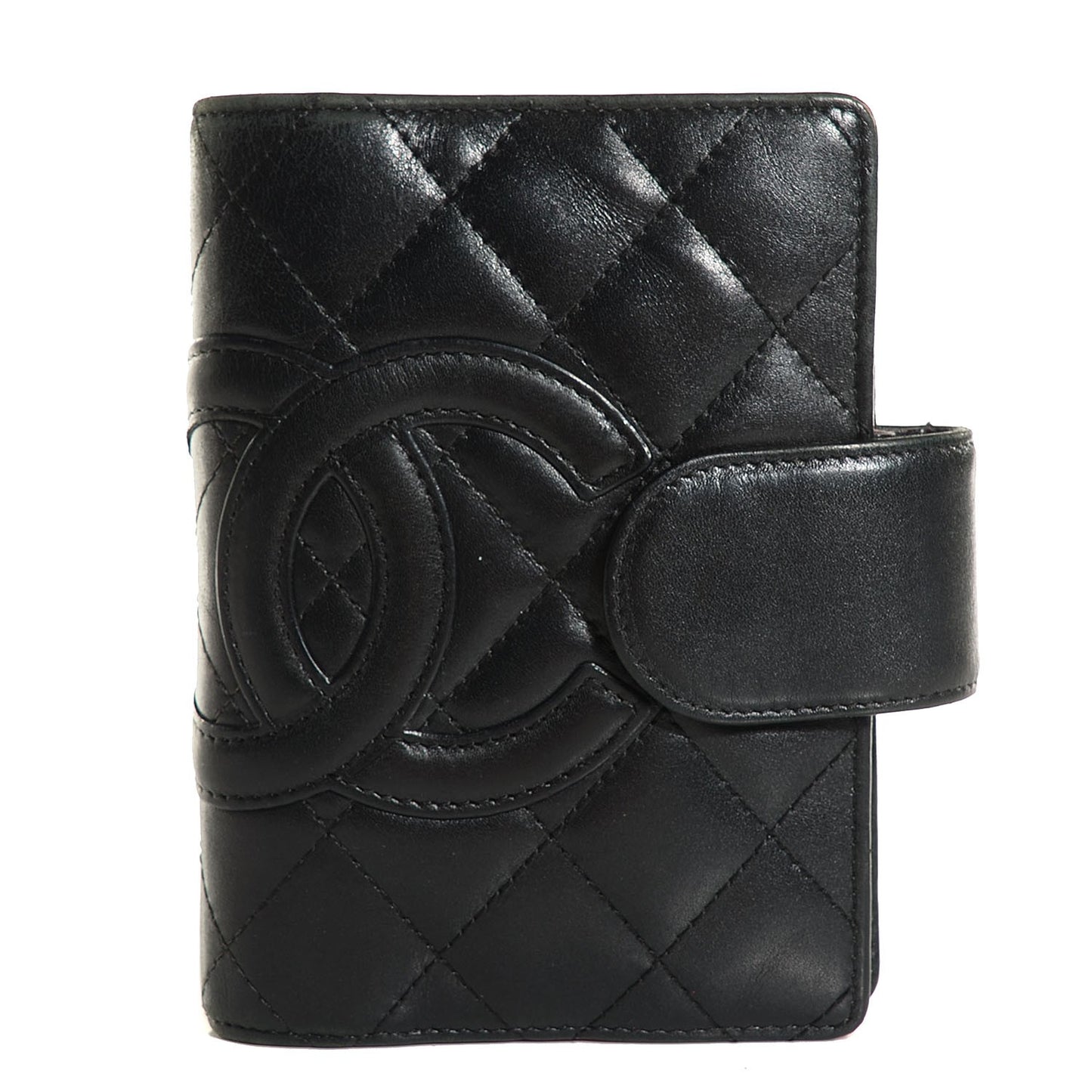 Calfskin Quilted Small Cambon Agenda Planner Black