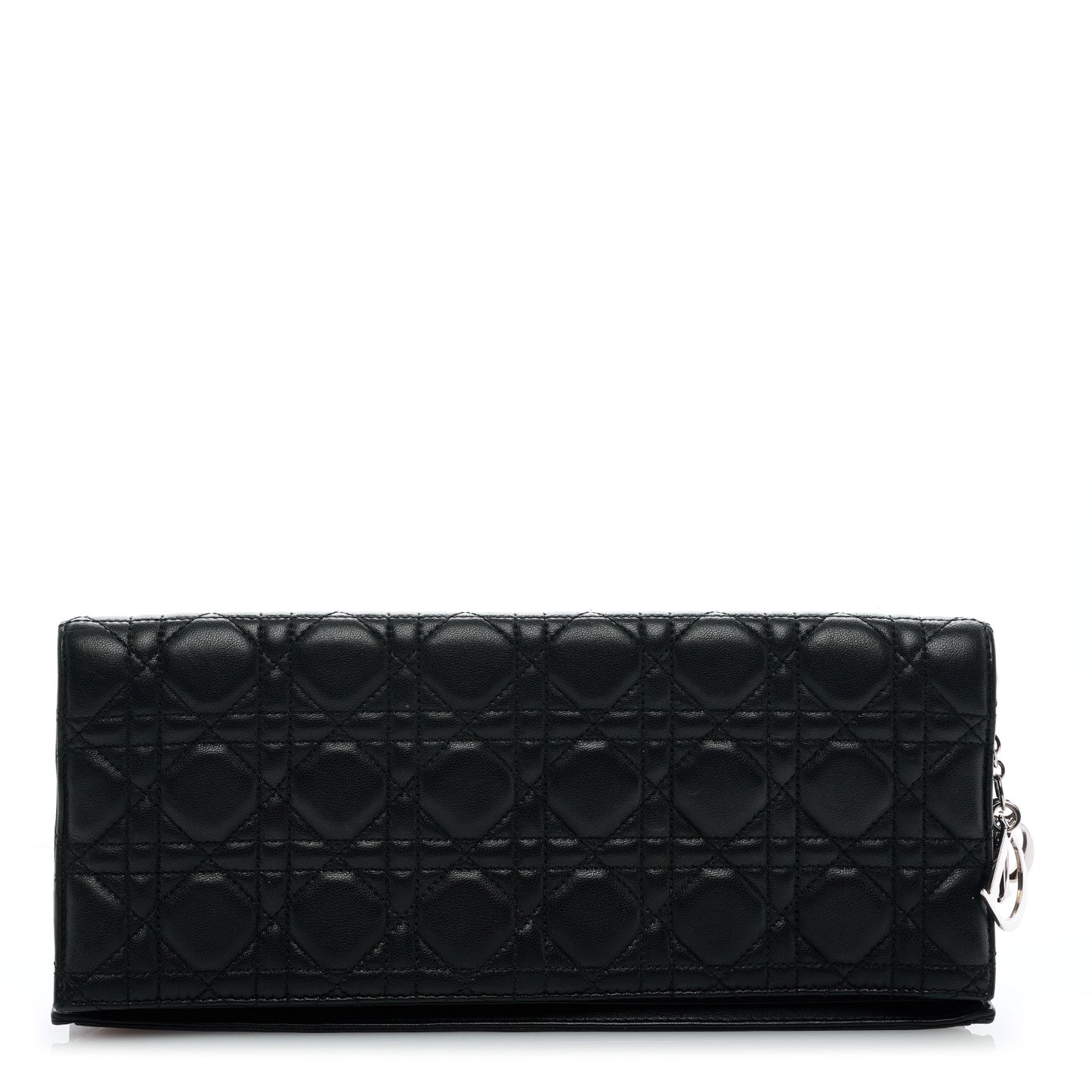 Lambskin Cannage Large Lady Dior Convertible Clutch Black