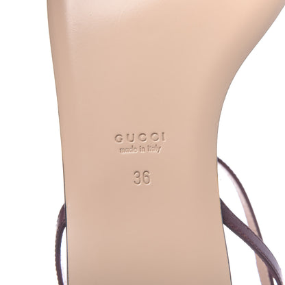 Gucci Lifford Calfskin GG Marmont Ankle Wrap Flat Sandals 36 Vintage Bordeaux 7 of 8