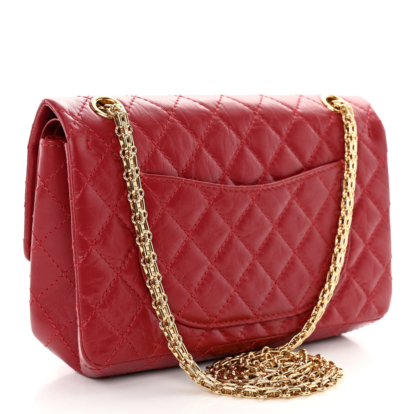 Aged Calfskin Quilted 2.55 Reissue 225 Flap Red