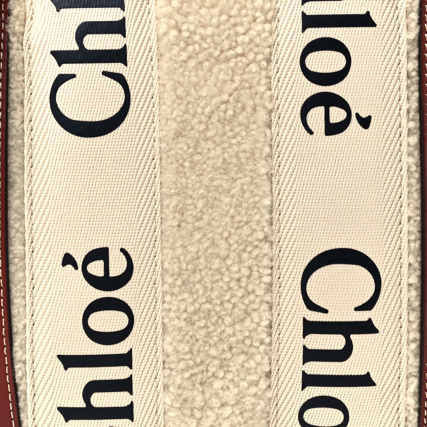 Chloe Shearling Calfskin Small Woody Ribbon Tote With Strap Mild Beige 8 of 10
