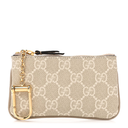 Gucci GG Supreme Monogram Selleria Key Case Mystic White Oatmeal 1 of 6