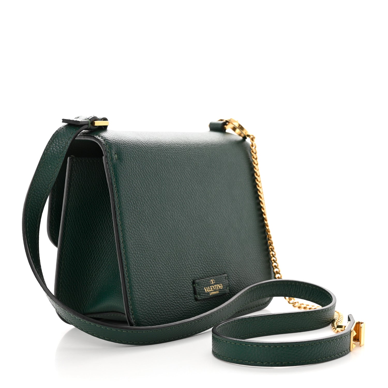 Valentino Garavani Grainy Calfskin Small VSling Shoulder Bag English Green 3 of 12
