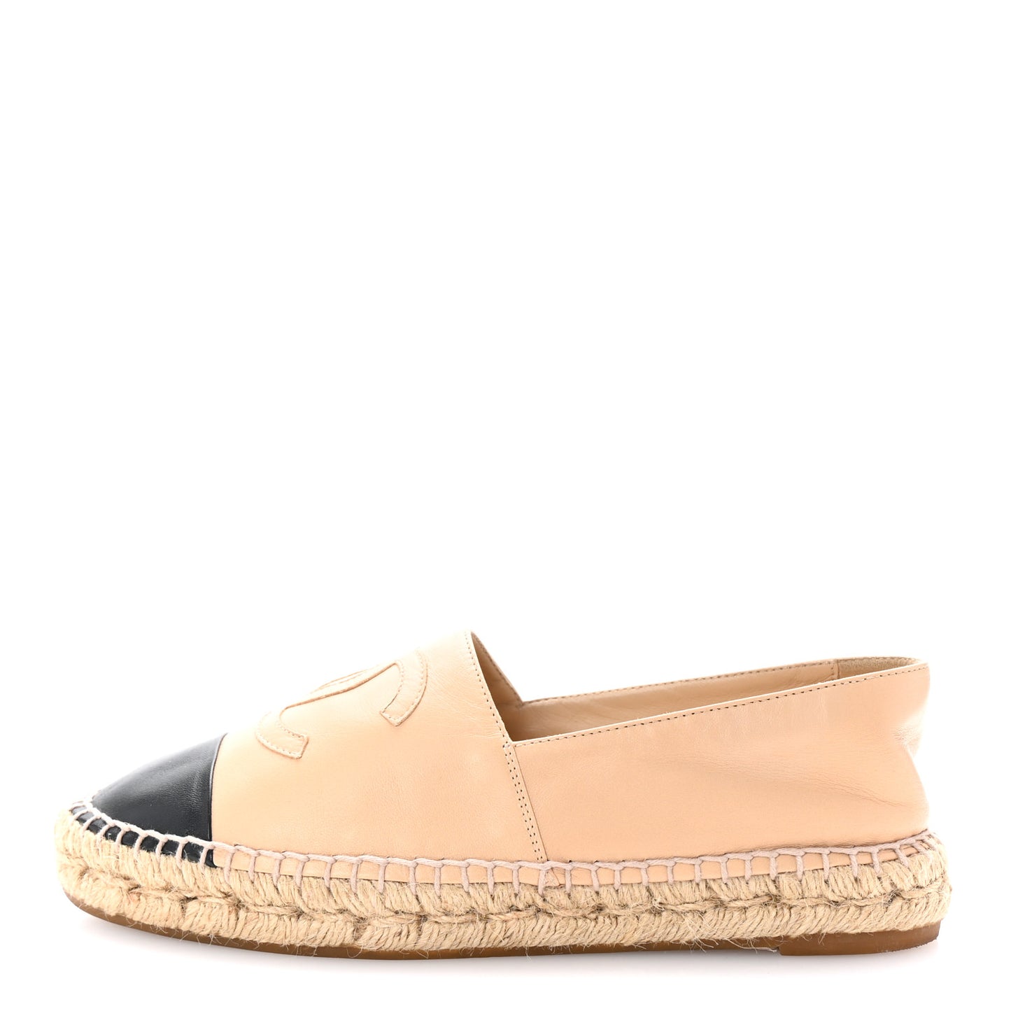 Lambskin CC Espadrilles 38 Beige Black
