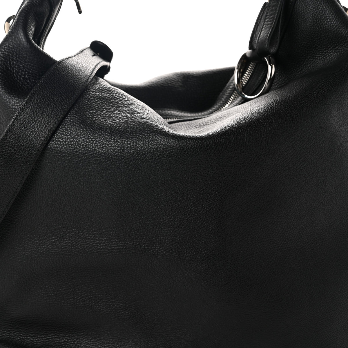 Pebbled Calfskin Large Icon Bit Hobo Black