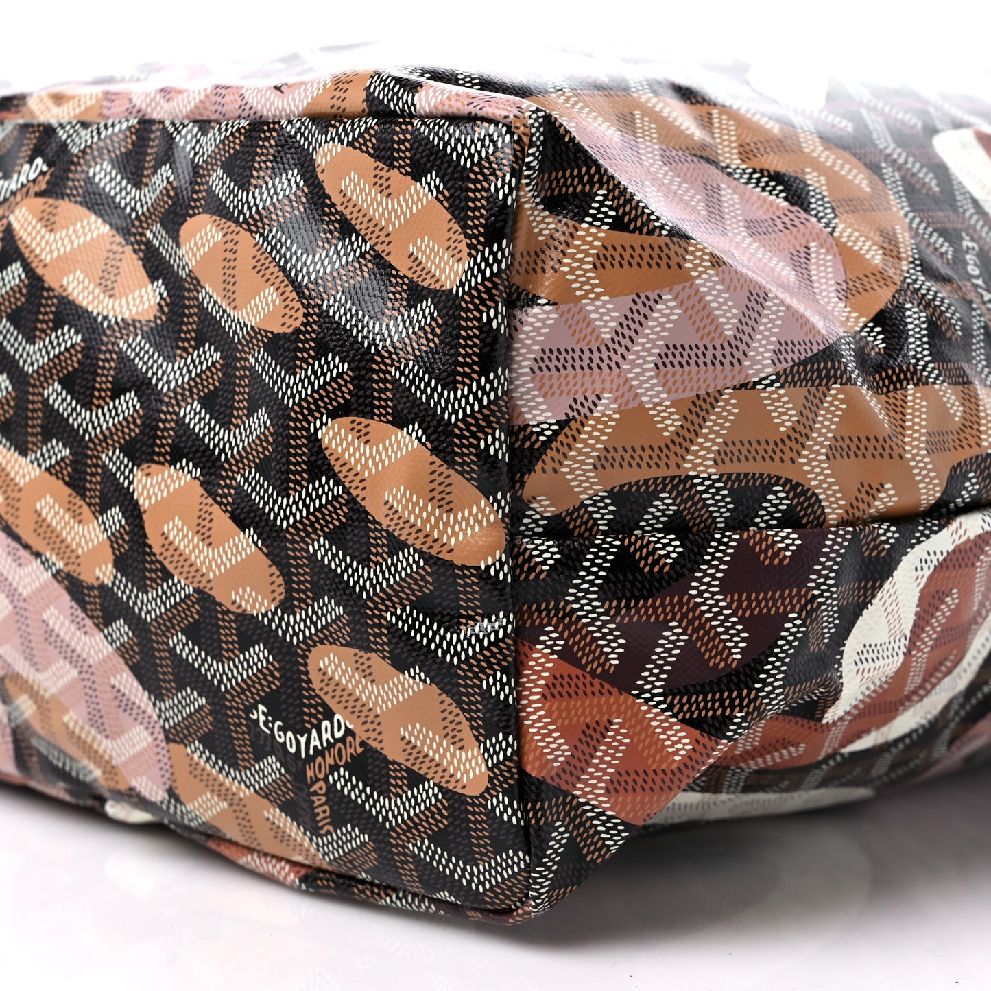 Goyardine Saint Louis Lettres Camouflage PM Black Pink Multicolor