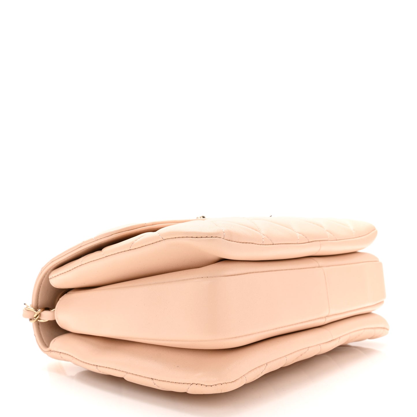 Lambskin Quilted Small Trendy CC Dual Handle Flap Bag Beige