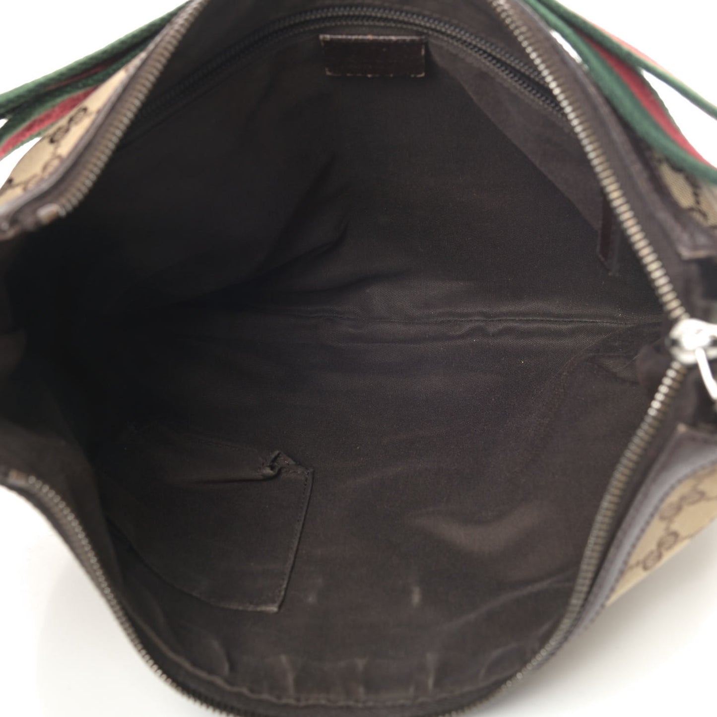 Monogram Web Medium Half Moon Hobo Dark Brown
