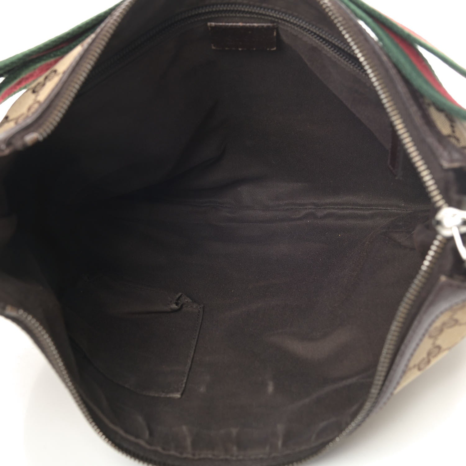 Gucci Monogram Web Medium Half Moon Hobo Dark Brown 4 of 6