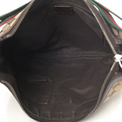 Gucci Monogram Web Medium Half Moon Hobo Dark Brown 4 of 6