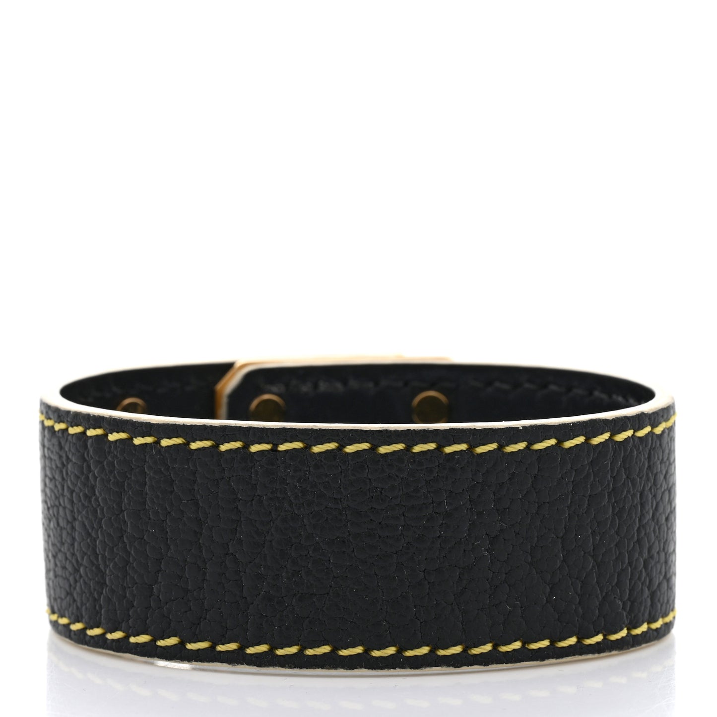 Chevre Suhali Turn Lock Bracelet 17 Black