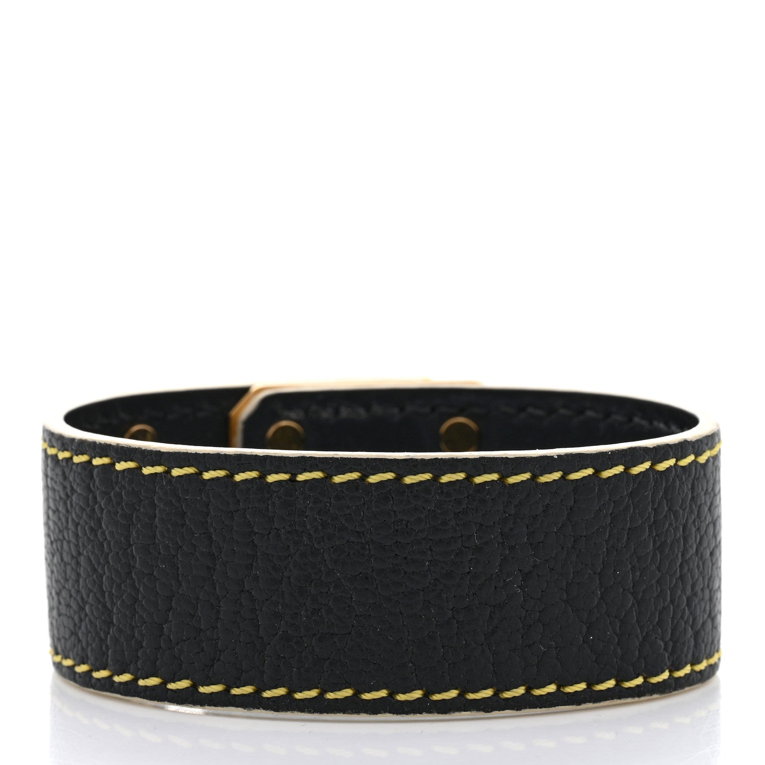 Louis Vuitton Chevre Suhali Turn Lock Bracelet 17 Black 3 of 9
