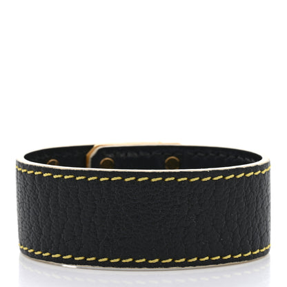 Louis Vuitton Chevre Suhali Turn Lock Bracelet 17 Black 3 of 9
