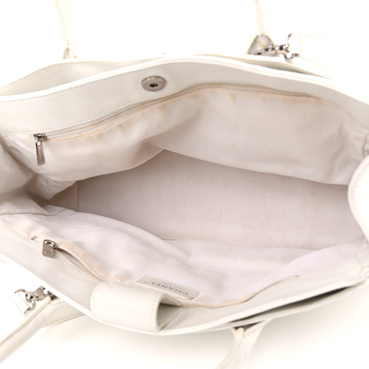 Chanel Calfskin Cerf Executive Shopper Tote White 4 of 24