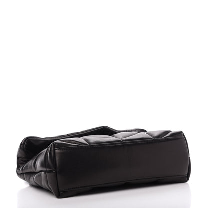 Saint Laurent Lambskin Quilted Toy Loulou Puffer Monogram Chain Satchel Black 4 of 12