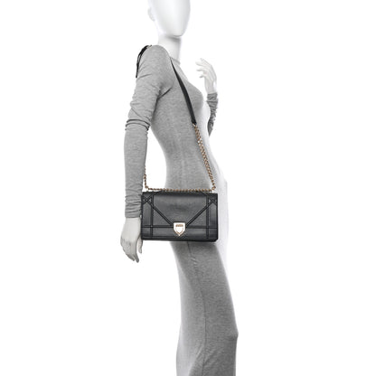 Christian Dior Grained Calfskin Medium Diorama Flap Bag Black 2 of 12