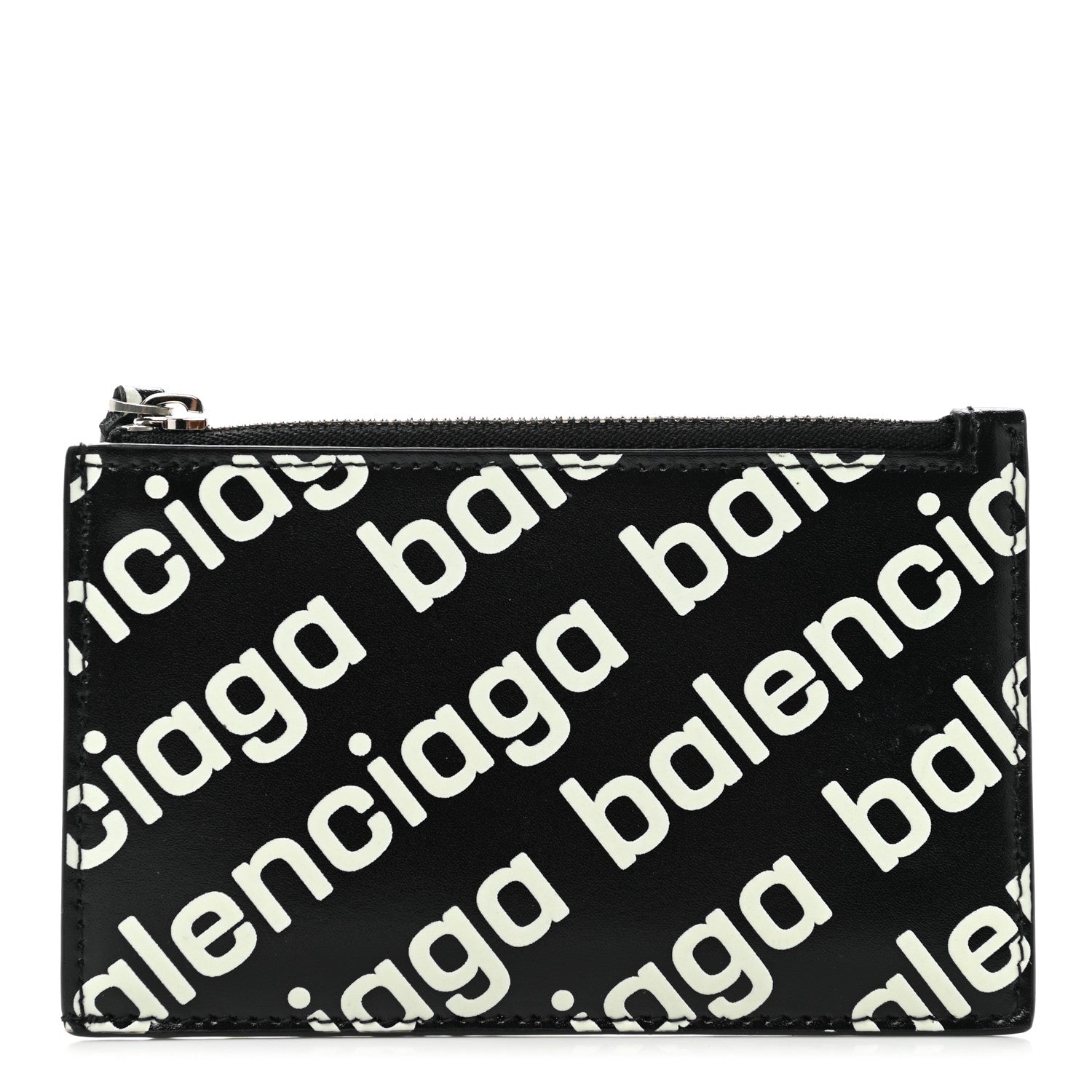 Balenciaga Calfskin Diagonal Logo Large Cash Long Coin Card Holder Black 1 of 9