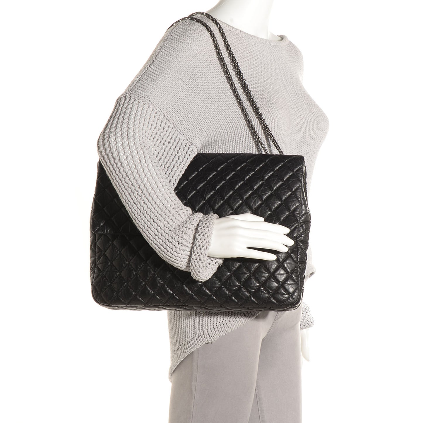 Aged Calfskin Reissue XL Maxi Flap Black
