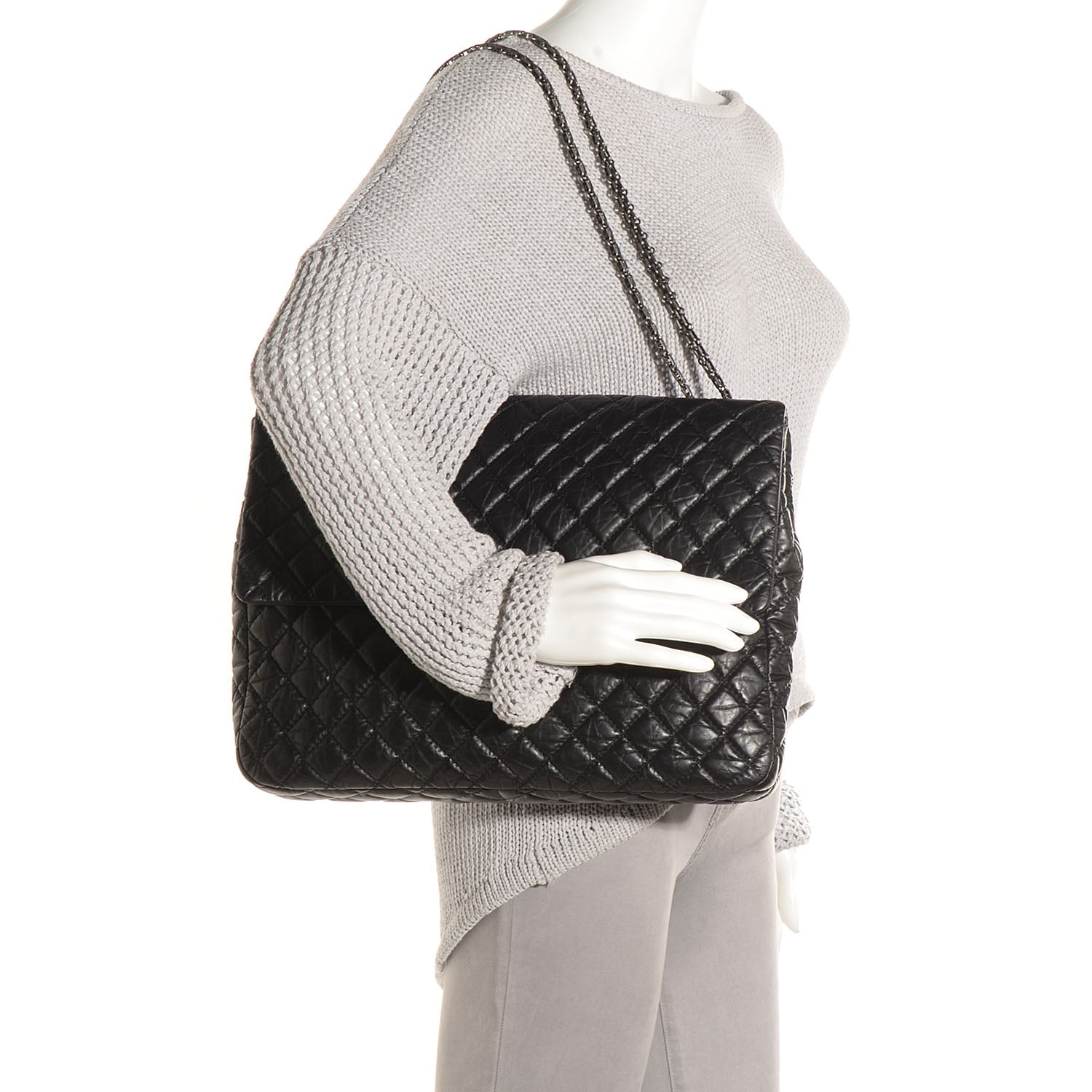 Chanel Aged Calfskin Reissue XL Maxi Flap Black 2 of 8