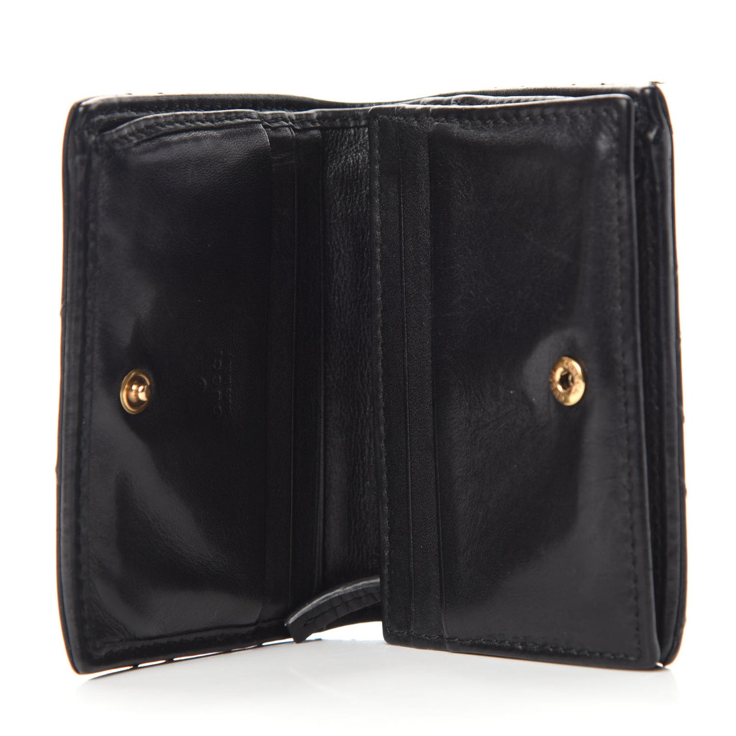 Calfskin Matelasse GG Marmont Card Case Wallet Black