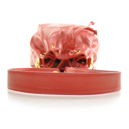 Chanel Lambskin CC Drawstring Bag Red 6 of 10