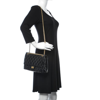 Chanel Distressed Patent Quilted 2.55 Reissue 226 Flap Black 2 of 10