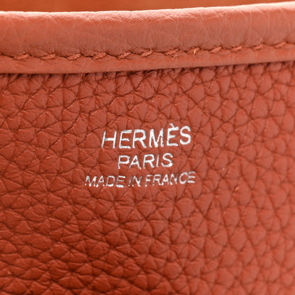 Hermes Taurillon Clemence Quadrille Evelyne III PM Cuivre Capucine Parme Rouge Duchess 5 of 7