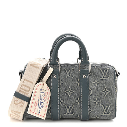 Louis Vuitton Monogram Washed Denim Keepall Bandouliere 25 1 of 8