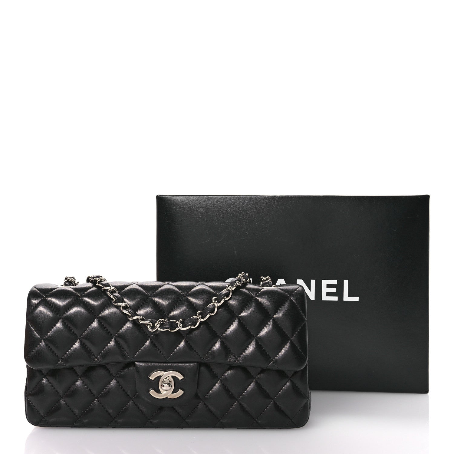 Chanel Lambskin Quilted East West Flap Black 11 of 11