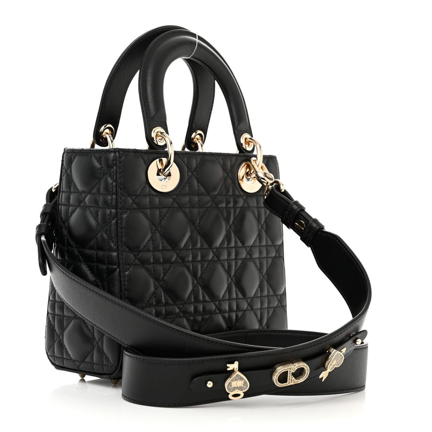 Christian Dior Lambskin Cannage Small My ABCDior Lady Dior Black 3 of 11