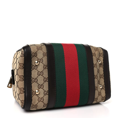 Gucci Monogram Vintage Web Small Boston Dark Brown 4 of 10