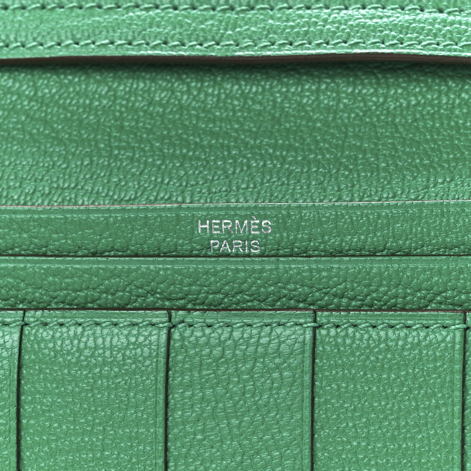 Hermes Chevre Mysore Bearn Gusset Wallet Menthe 10 of 15