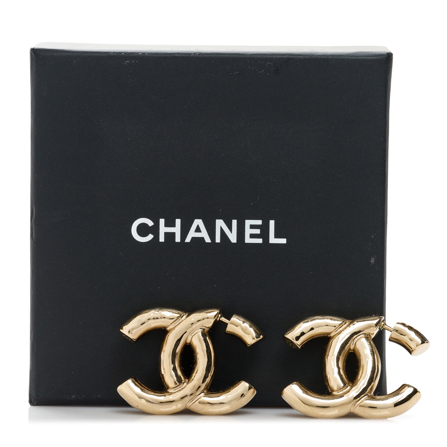Chanel Metal Large CC Earrings Light Gold 5 of 5