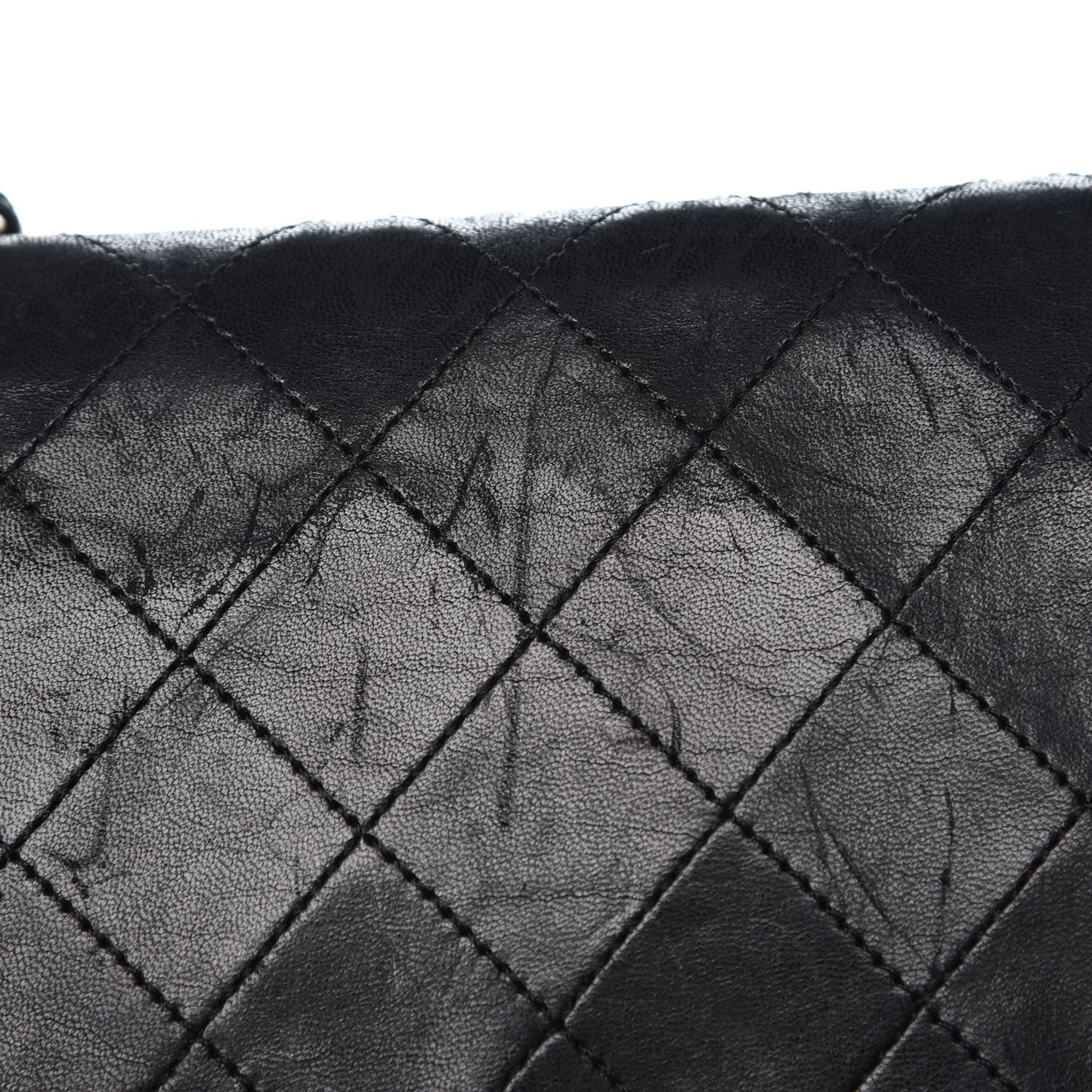 Lambskin Quilted Medium Double Flap Black