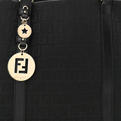 Fendi Zucchino Large Charm Shopping Tote Black 8 of 11