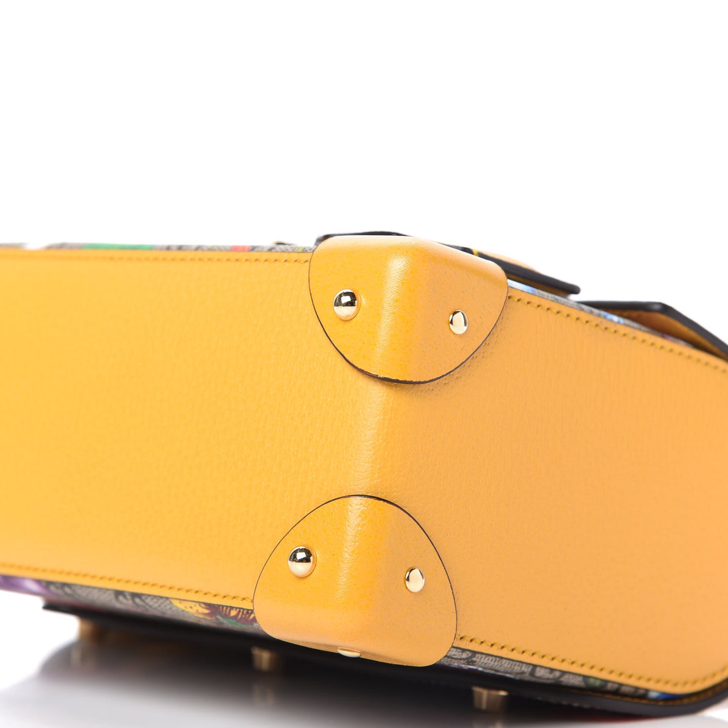 GG Supreme Monogram Flora Small Padlock Bamboo Shoulder Bag Beige Multicolor Crop