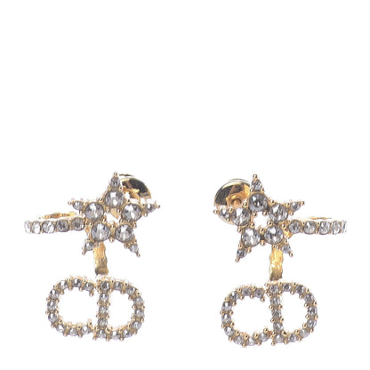Christian Dior Crystal Clair D Lune Earrings Gold 1 of 5