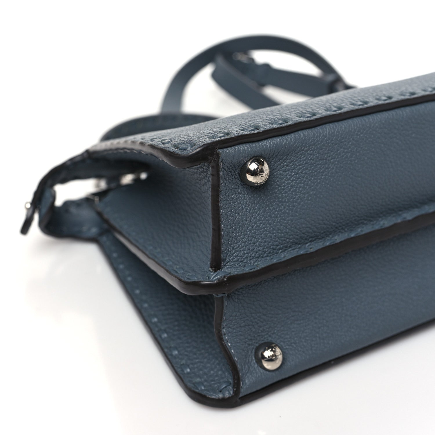 Fendi Cuoio Romano Selleria Chamois Small Peekaboo I SEE U Satchel Asfalto 9 of 11