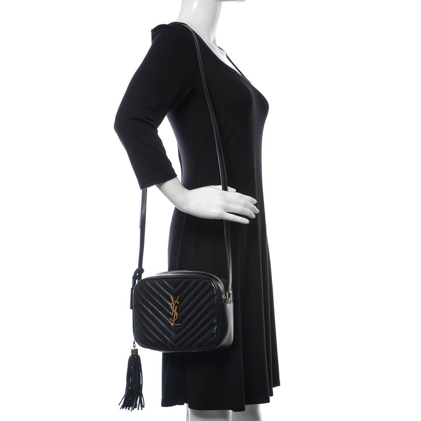 Calfskin Matelasse Monogram Lou Camera Bag Black