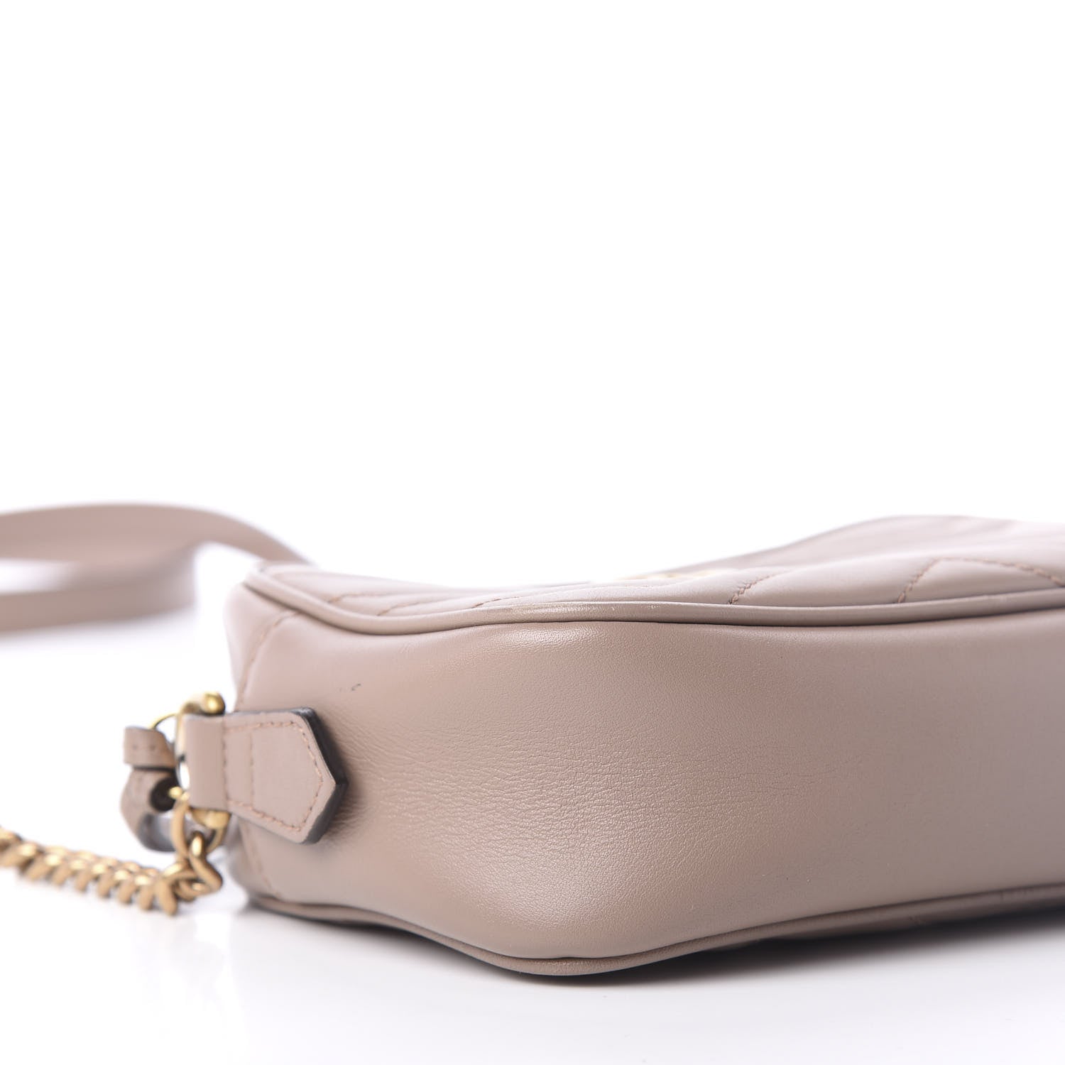 Gucci Calfskin Matelasse Mini GG Marmont Chain Shoulder Bag Porcelain Rose 9 of 12