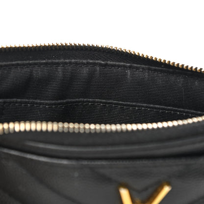 Saint Laurent Grain De Poudre Chevron Monogram Bill Pouch Black 8 of 13