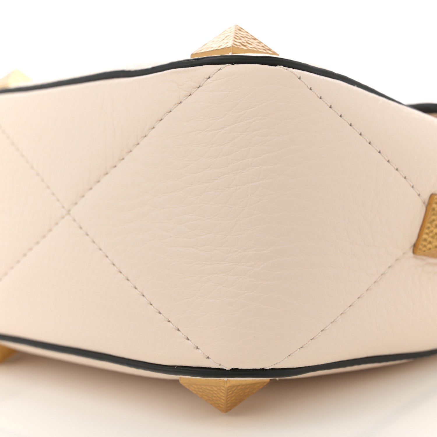 Valentino Garavani Grained Calfskin Large Roman Stud Shoulder Bag Light Ivory 9 of 10