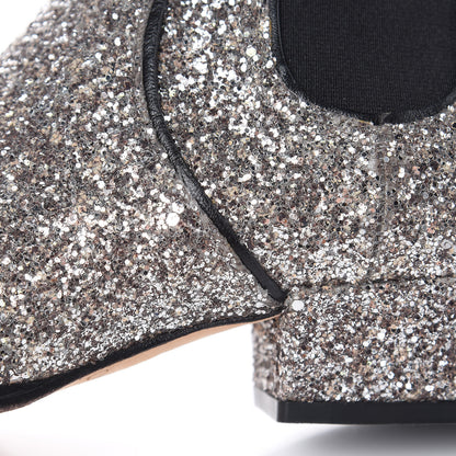 Jimmy Choo Glitter Monty Ankle Boots 35 Silver 9 of 12