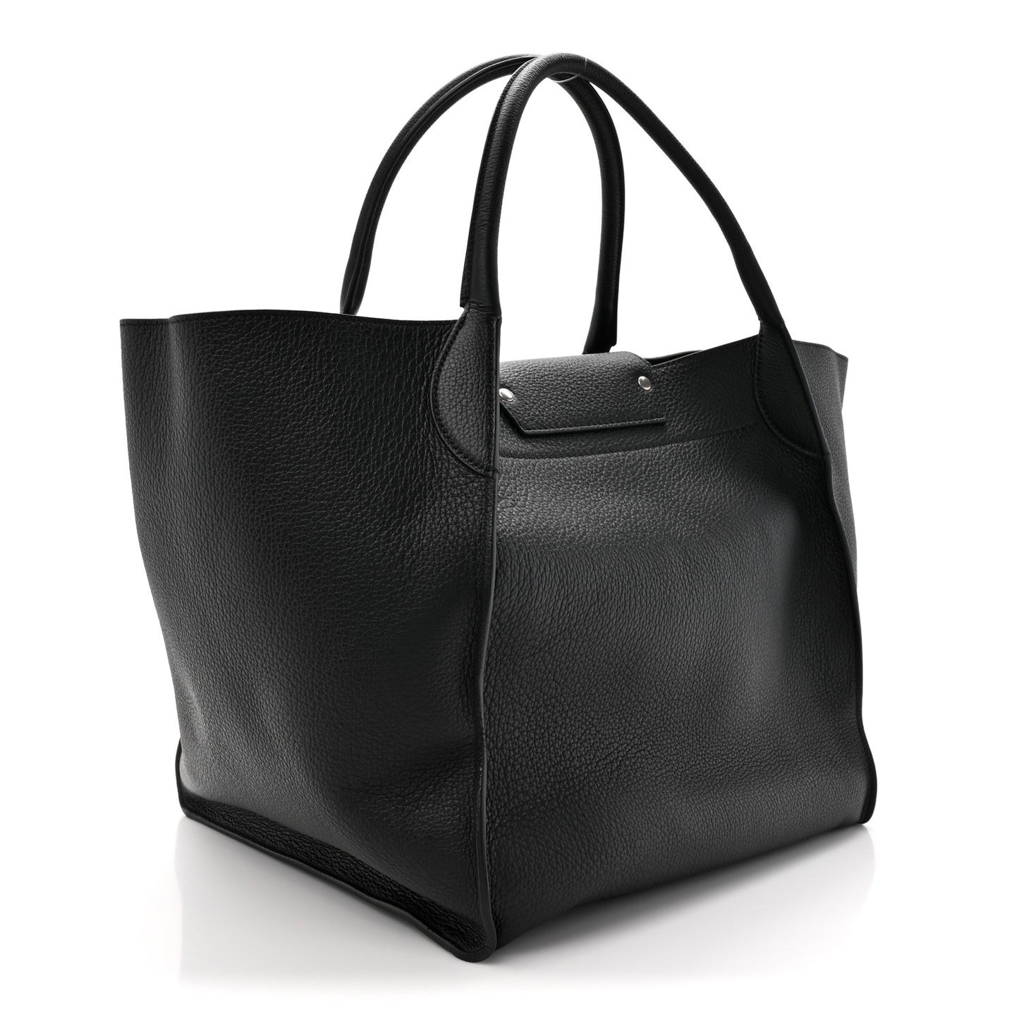 Supple Grained Calfskin Medium Big Bag Black
