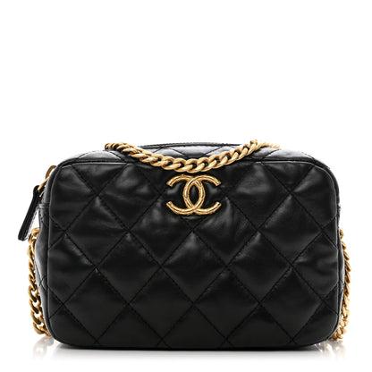 Chanel Lambskin Quilted Mini Pillow Crush Camera Case Black 1 of 11