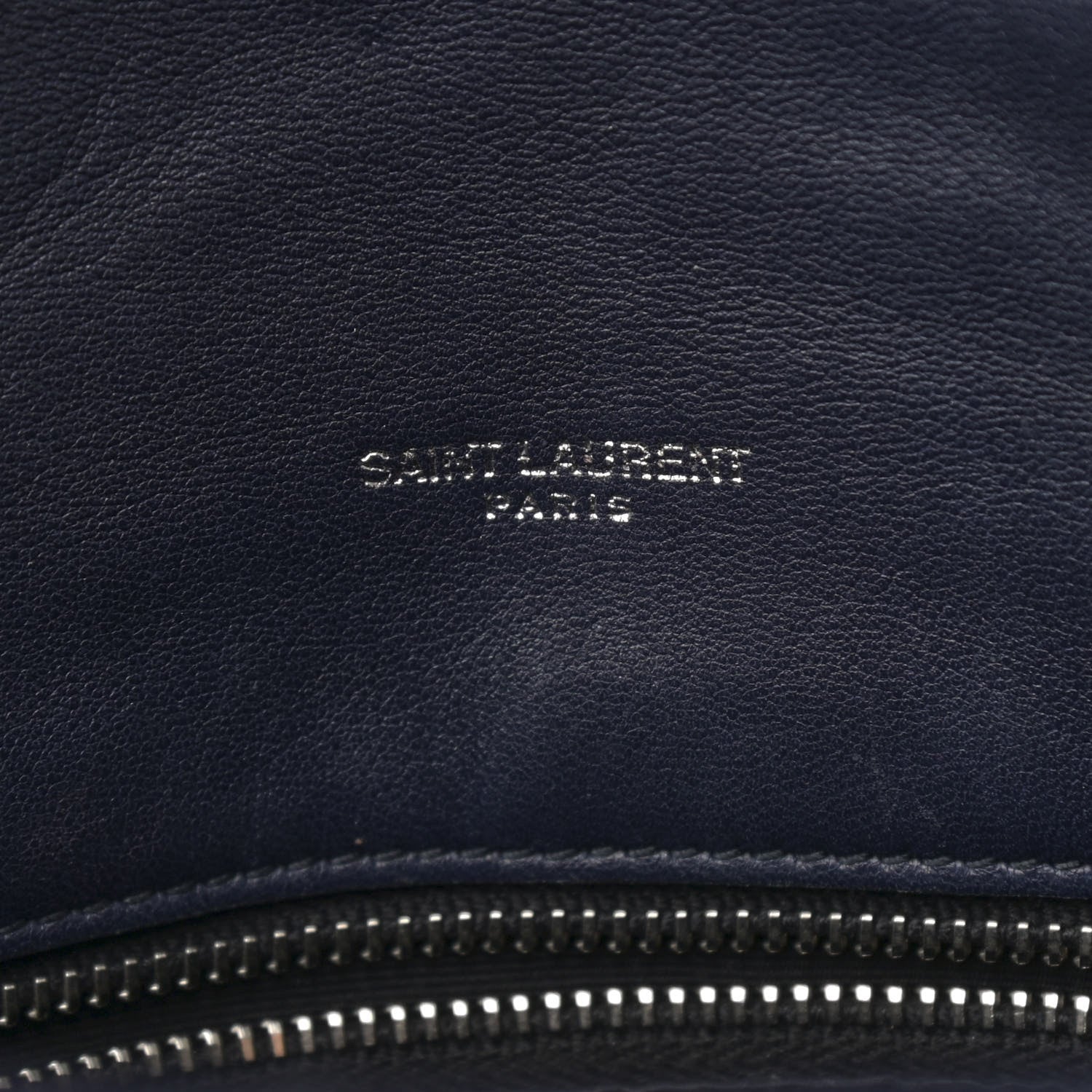 Saint Laurent Lambskin Quilted Medium Loulou Puffer Monogram Chain Satchel Navy 6 of 12