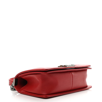 Chanel Goatskin Quilted Patent Medium Duo Boy Flap Red 4 of 10