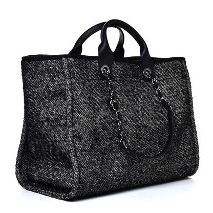 Chanel Mixed Fibers Medium Deauville Tote Black 3 of 8