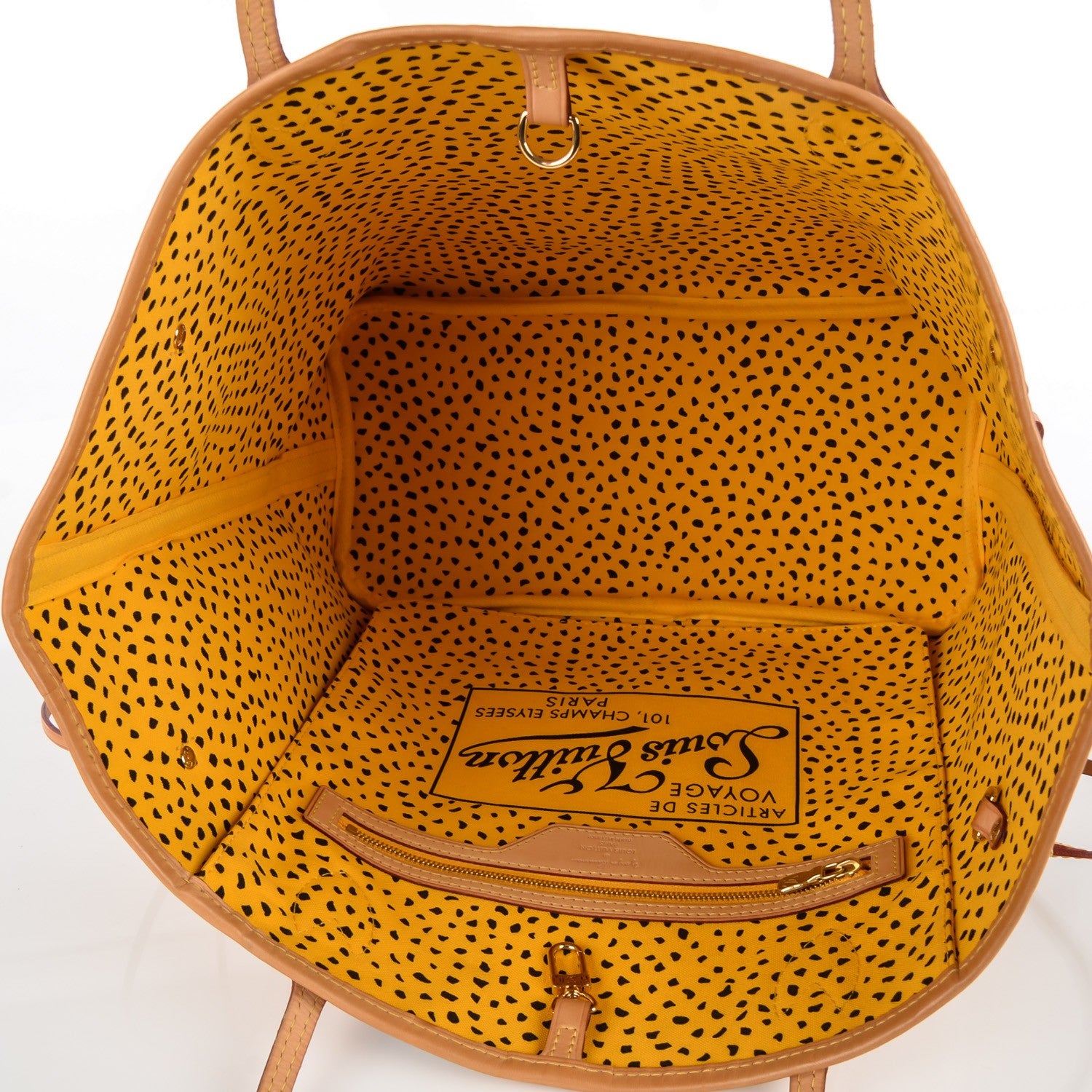Louis Vuitton Monogram Kusama Waves Neverfull MM Yellow 4 of 6